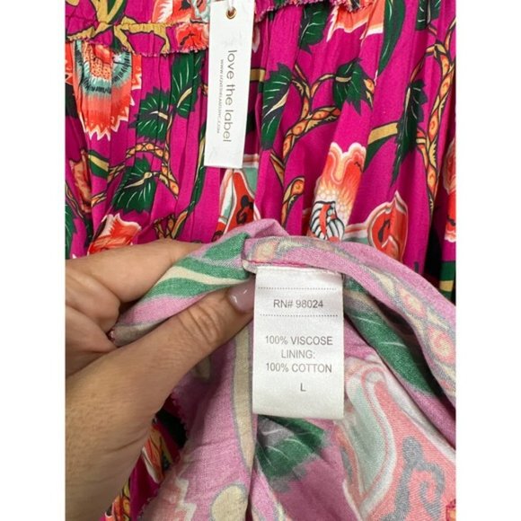 Love The Label Francesca Balloon Floral Top Women's Irena Berry Size: L NWT - Picture 8 of 11